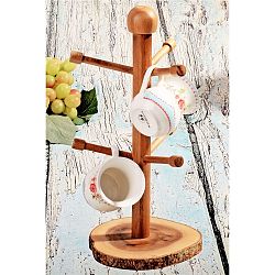 Držák na hrnky z akáciového dřeva Akai, 14 x 14 x 32 cm