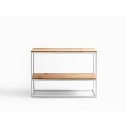 Dubové police s bílou konstrukcí Custom Form Julita, šířka 75 cm