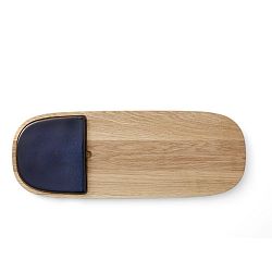 Dubové servírovací prkénko s tmavě modrým detailem Bitz Cibus