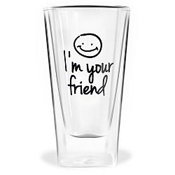 Dvojitá sklenice Vialli Design Im Your Friend, 300 ml