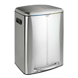 Dvojitý nerezový pedálový odpadkový koš Wenko, 2x 20 l