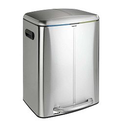 Dvojtý nerezový pedálový odpadkový koš Wenko, 2 x 20 l
