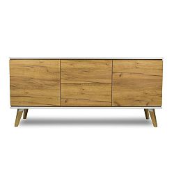 Dvoudveřová komoda v dekoru dřeva se 2 zásuvkami SKANDICA Jorgen