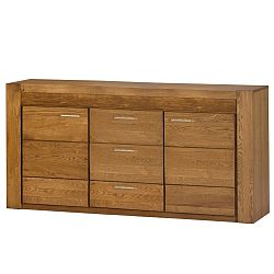 Dvoudveřová komoda z dubového dřeva se 3 zásuvkami  Szynaka Meble Velvet