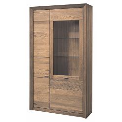 Dvoudveřová vitrína v dřevěném dekoru rustikálního dubu Szynaka Meble Laura