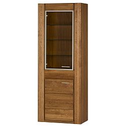 Dvoudveřová vitrína z dubového dřeva s panty na levé straně Szynaka Meble Velvet