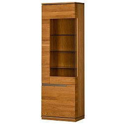 Dvoudveřová vitrína z dubového dřeva s panty na pravé straně Szynaka Meble Torino