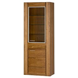 Dvoudveřová vitrína z dubového dřeva s panty na pravé straně Szynaka Meble Velvet