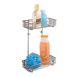 Dvoupatrová nástěnná polička z nerezové oceli Wenko Milano, výška 37 cm