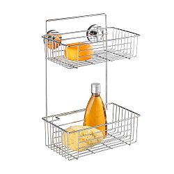 Dvoupatrová polička bez nutnosti vrtání Wenko Vacuum-Loc Bari, až 33 kg