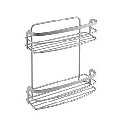 Dvoupatrová polička z nerezové oceli Metaltex, délka 20 cm