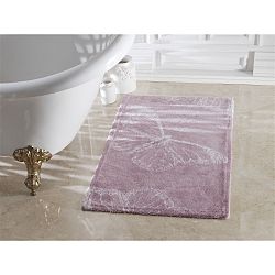 Fialová koupelnová předložka Confetti Bathmats Butterfly Dark and Light Lilac, 70 x 120 cm