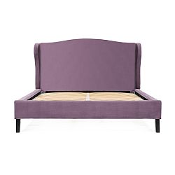 Fialová postel z bukového dřeva s černými nohami Vivonita Windsor, 140 x 200 cm
