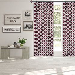 Fialové žakárové závěsy Apolena Levander, 270 x 140 cm