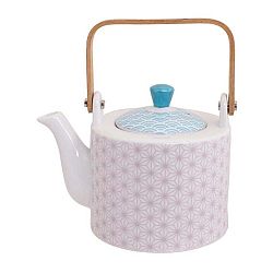 Fialovo-bílá konvička na čaj Tokyo Design Studio Star/Wave, 800 ml