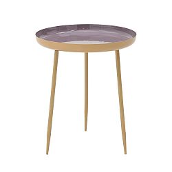 Fialový kovový odkládací stolek InArt Simplo, ⌀ 46 cm