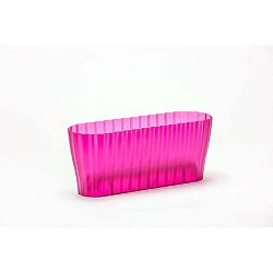 Fialový transparentní květináč Plastia Flowerbox, délka 38 cm