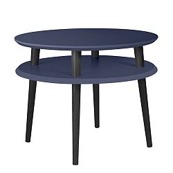 Grafitově šedý konferenční stolek s černými nohami Ragaba UFO, Ø 57 cm