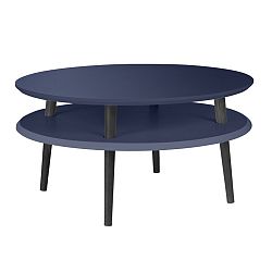 Grafitově šedý konferenční stolek s černými nohami Ragaba UFO, Ø 70 cm