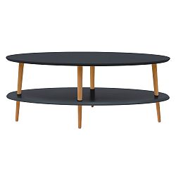 Grafitově šedý konferenční stolek se sníženou spodní deskou Ragaba OVO