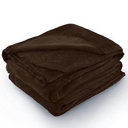 Hnědá deka z mikrovlákna AmeliaHome Tyler, 170 x 200 cm