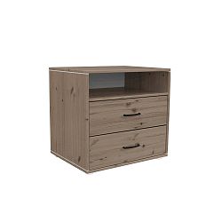 Hnědá dětská komoda s 2 šuplíky z borovicového dřeva Flexa Classic