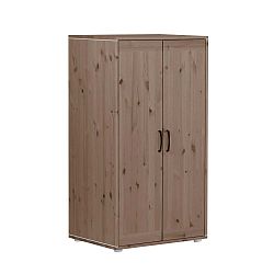 Hnědá dětská šatní skříň z borovicového dřeva Flexa Classic, výška 133 cm