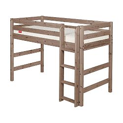 Hnědá dětská vyšší postel z borovicového dřeva Flexa Classic, 140 x 200 cm