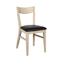 Hnědá dubová jídelní židle s podsedákem z kůže Folke Dylan