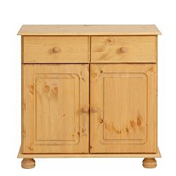 Hnědá dvoudveřová komoda z masivního borovicového dřeva Støraa Ella