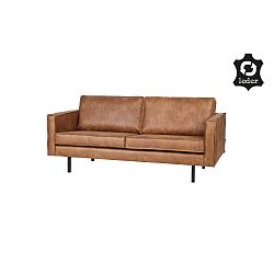 Hnědá dvoumístná pohovka s potahem z recyklované kůže BePureHome Rodeo
