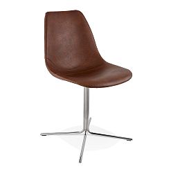 Hnědá jídelní židle s ocelovým podnožím Kokoon Bedford