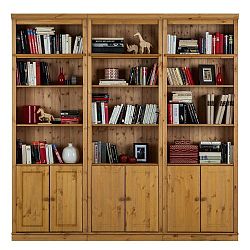 Hnědá knihovna z borovicového masivu Støraa Annabelle, výška 219 cm