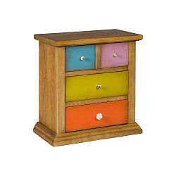 Hnědá komoda s barevnými zásuvkami Evergreen House Specific