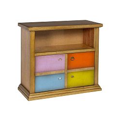 Hnědá komoda s barevnými zásuvkami Evergreen House TV