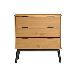 Hnědá komoda z borovicového dřeva Marckeric Estela, 80 x 82 cm