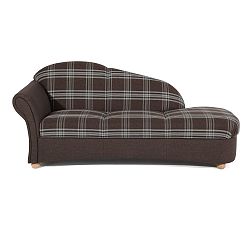 Hnědá kostkovaná lenoška s opěrkou na levé straně Max Winzer Corona