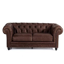 Hnědá kožená dvoumístná pohovka Max Winzer Orleans