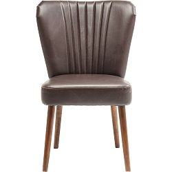 Hnědá kožená židle s konstrukcí z březového dřeva Kare Design Filou