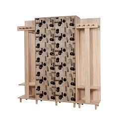 Hnědá předsíňová stěna Garmanto Black, výška 180 cm