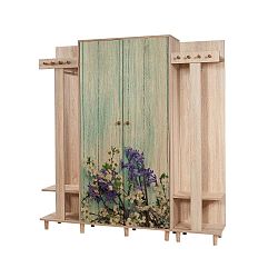 Hnědá předsíňová stěna Garmanto Garden, výška 180 cm