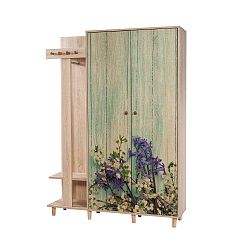 Hnědá předsíňová stěna Garmanto Garden, výška 194 cm