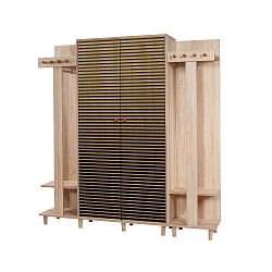 Hnědá předsíňová stěna Garmanto Intim, výška 180 cm