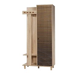 Hnědá předsíňová stěna Garmanto Intim, výška 181 cm