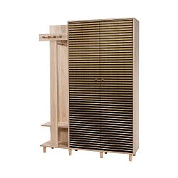 Hnědá předsíňová stěna Garmanto Intim, výška 194 cm