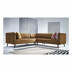 Hnědá rohová pětimístná pohovka Bobochic Paris Paris