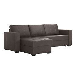 Hnědá rohová rozkládací pohovka s úložným prostorem Interieur De Famille Paris Succès, levý roh