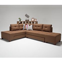 Hnědá rozkládací pohovka levý roh Balcab Home Bailey