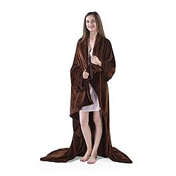 Hnědá televizní deka z mikrovlákna DecoKing Lazy, 180 x 150 cm