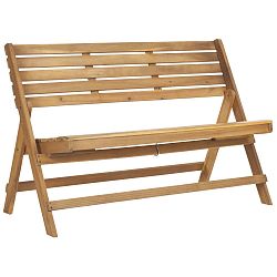 Hnědá zahradní skládací lavice z akáciového dřeva Safavieh Ferrat